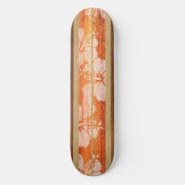 Surf de Haleiwa Vintage Faux Wood Skateboard