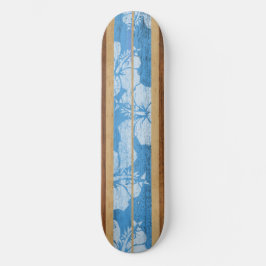 Surf de Haleiwa Vintage Faux Wood Skateboard