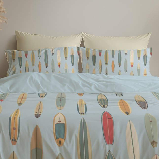 Surf Life - Retro Coastal Blue Surfboard Print (Criador carregado)