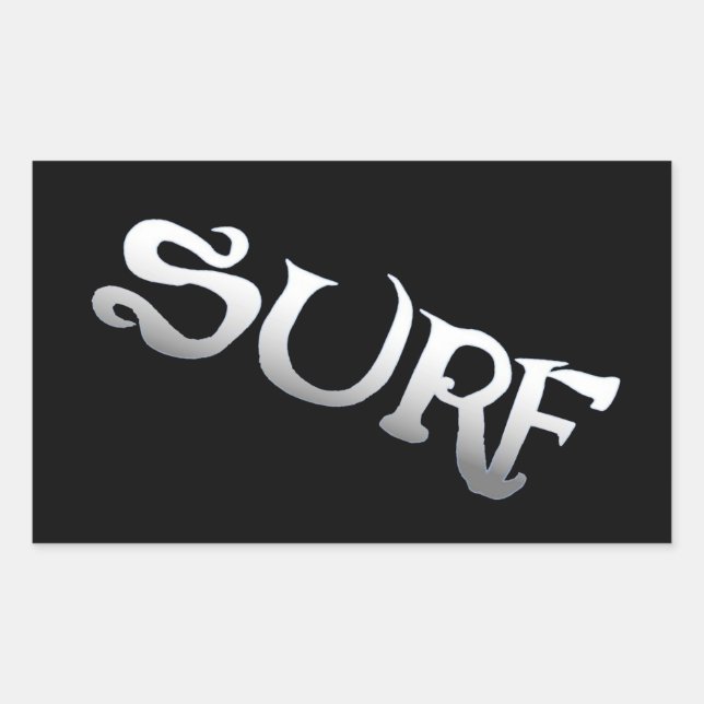 Surf retângulo grande preto adesivos grandes (Frente)