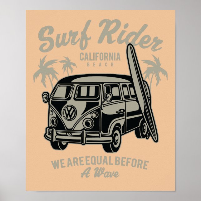 Surf Rider California Beach Poster (Frente)