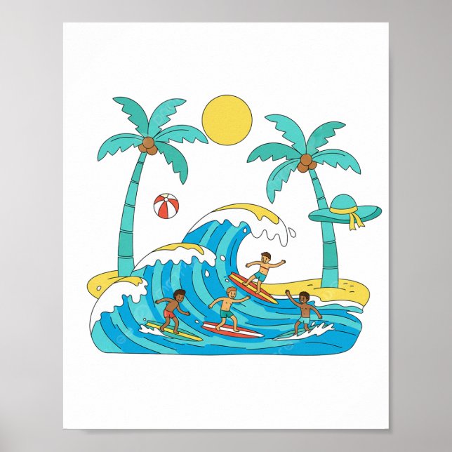 Surf & Waves Poster Paper (Semi-Gloss) (Frente)