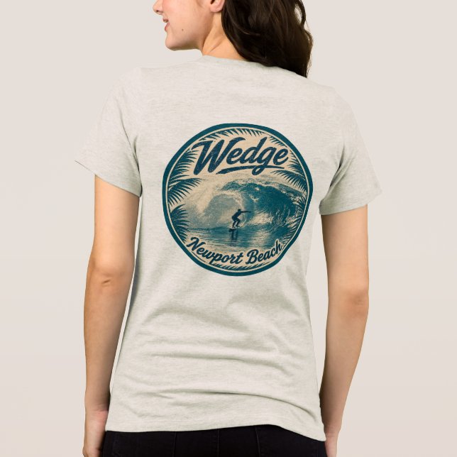Surfando a Wedge - Camiseta - Camisa Tri-Blend (Verso)