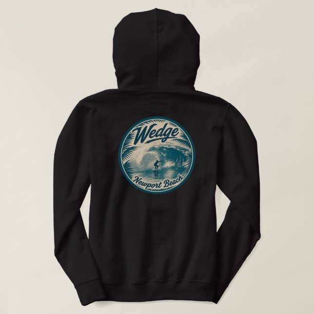 Surfando a Wedge, Newport Beach - Moletom  (Verso do Design)