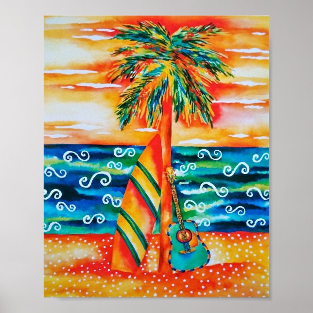 Surfboard e Poster de Violão (Frente)