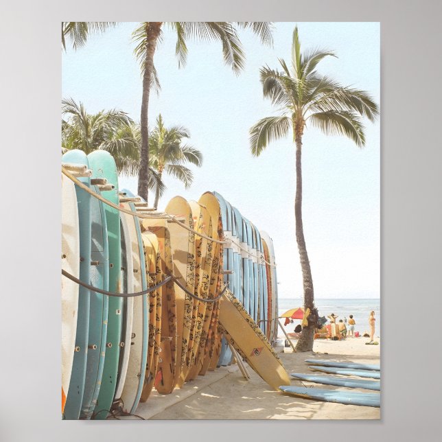 Surfboard Impressão Beach Wall Art Photo Coastal I (Frente)