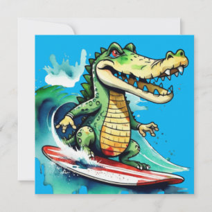 Surfe de crocodilo engraçado