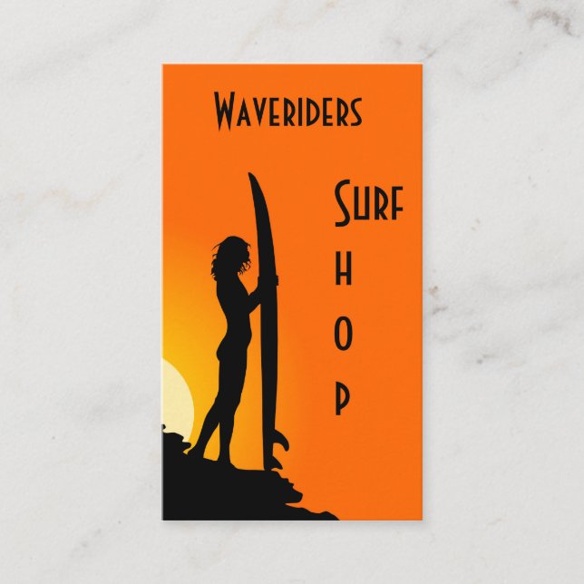 surfe na praia de cartão de visita, surfe, surfe (Frente)
