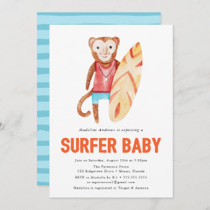 Surfer Baby   Convite para chás de fraldas