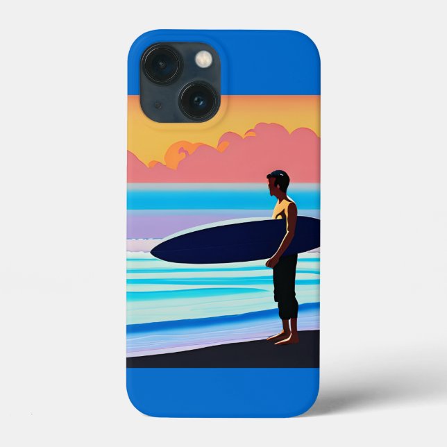 Surfer em uma praia no Sunset (Verso)