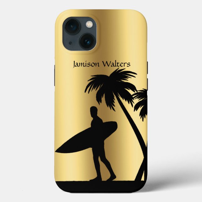 Surfer Silhouette tropical Personalize (Verso)