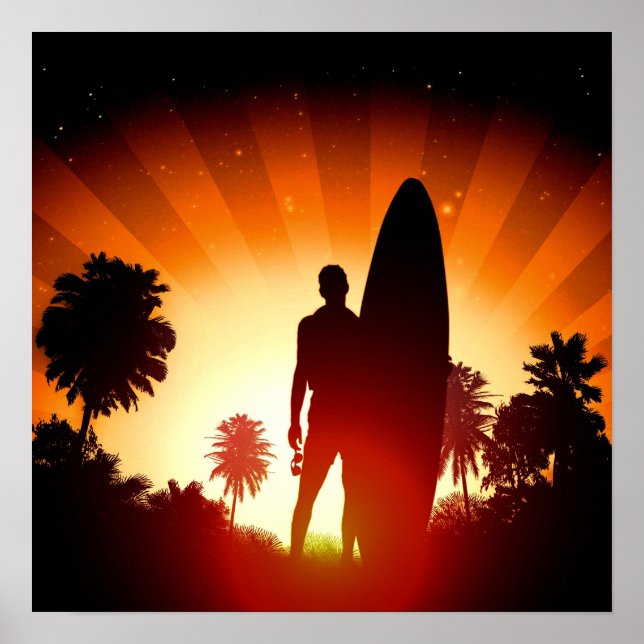 Surfer Sunset poster (Frente)
