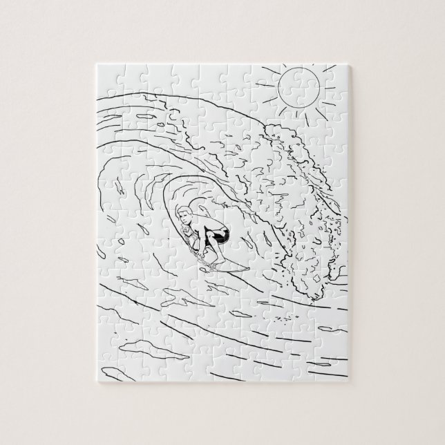 Surfing Adult Coloring Quebra-cabeça (Vertical)