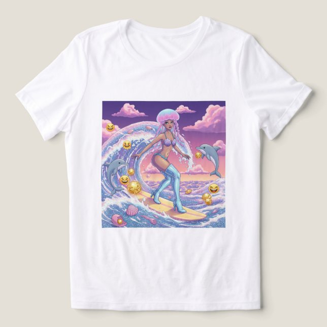 Surfing Jellyfish Queen Tee 🌊 🧜 ‍ ♀️ (Design frontal)