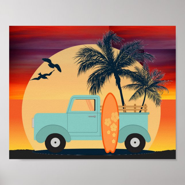 Surfing Retro Poster (Frente)
