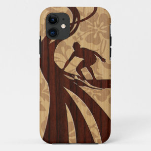 Surfista de madeira Koa Surfboard iPhone 5 Capas