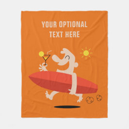 Surfista Engraçado com cobertores de velo personal