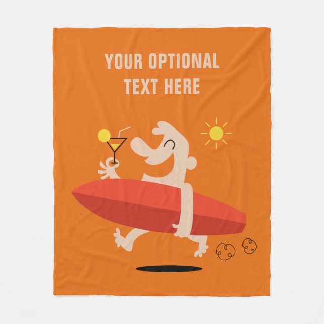 Surfista Engraçado com cobertores de velo personal (Frente)