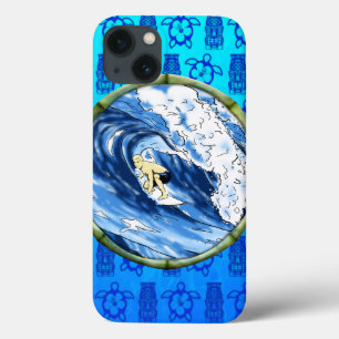 Surfista no círculo de bambu