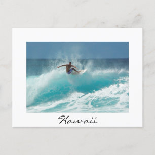 Surfista num cartão postal branco Havaí