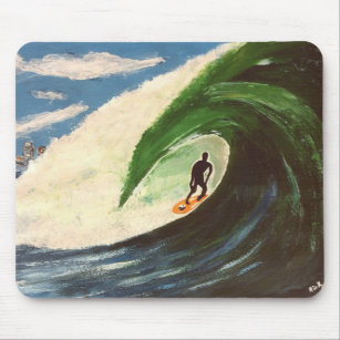 Surfista surfando a onda de oceano MousePad do