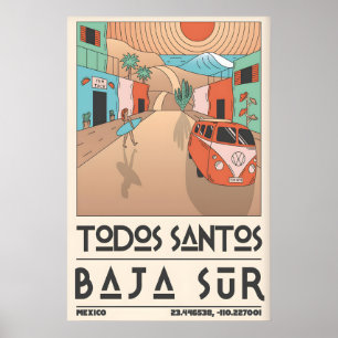 Surfside Bliss Impressão - Van VW Vintage e Mexica