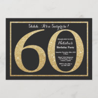 Surpreenda o brilho Dourado do 60th convite do