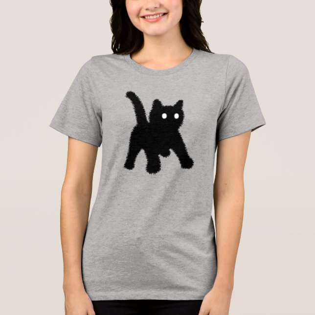 Surpreendido e chocado meme de gato preto (Frente)