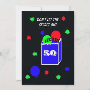 Surpresa 50º Convite de aniversário SECRET