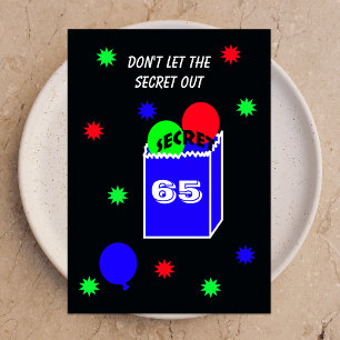 Surpresa 65º Convite de aniversário SECRET