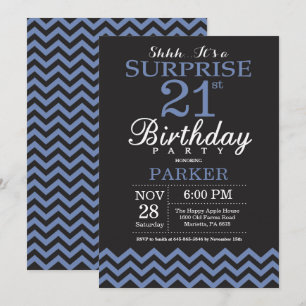 Surpresa aniversário de 21 anos de Convite Preto e