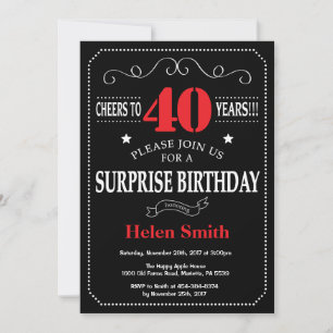 Surpresa aniversário de 40 anos de Convite Vermelh