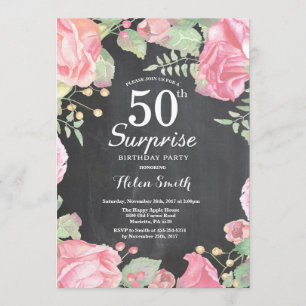 Surpresa Bínica Floral 50º Convite de Aniversário