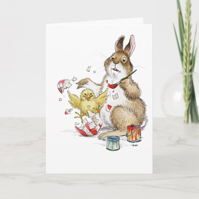 Surpresa de cartão de pintura de ovo de Páscoa! (Frente)