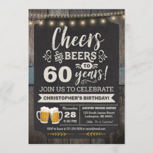 Surpresa e cervejas 60º Convite de Aniversário