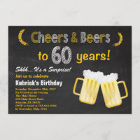 Surpresa e cervejas 60º Convite de Aniversário