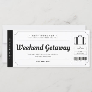 Surpresa Fim de Semana Getaway Viagem Voucher