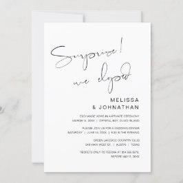 Surpresa, fomos embora, Convite de festa de casame