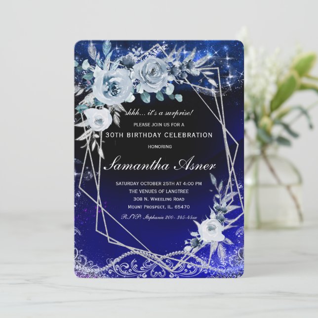 Surpresa - Modelo de Convite de Aniversário (Em pé/Frente)