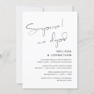 Surpresa, nós fugimos, Convite de Elopamento de Ca