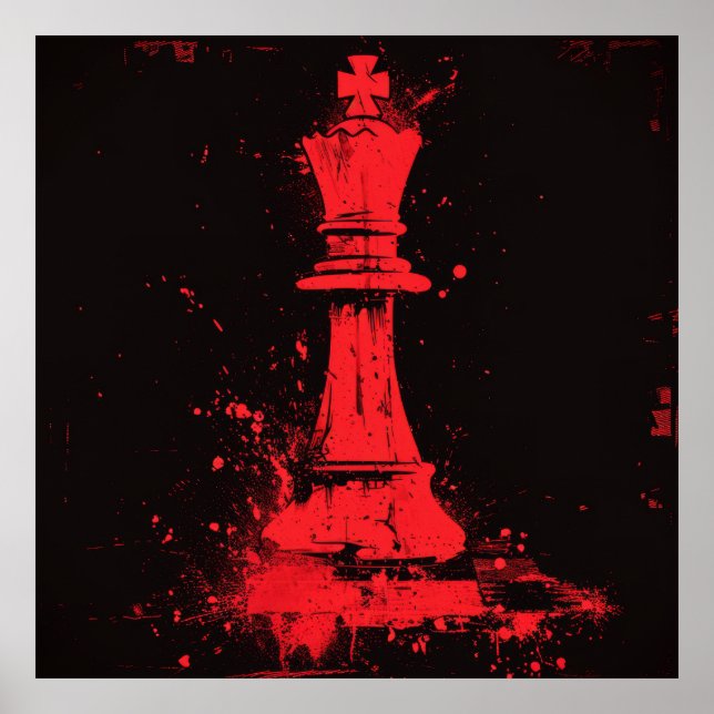 Surreal Broken Chess King Poster em Ralph Steadman (Frente)