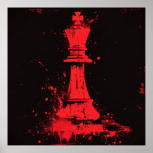 Surreal Broken Chess King Poster por Ralph Steadma