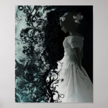 Surreal Dark Bride Wall Art  Gothic Fantasy Poster