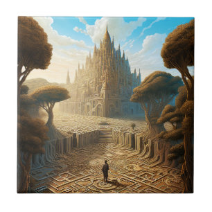 Surreal Maze Castle Landscape Fantasy Art