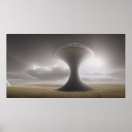 Surreal Modern Abstract forms in the desert Poster