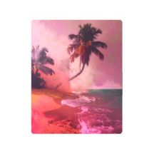 Surreal Pink Beach Metal Print