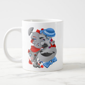 Surreal Rostos Negros e Artísticos Grande Xícara d