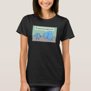 Surrealismo Círculo mulheres camiseta preta
