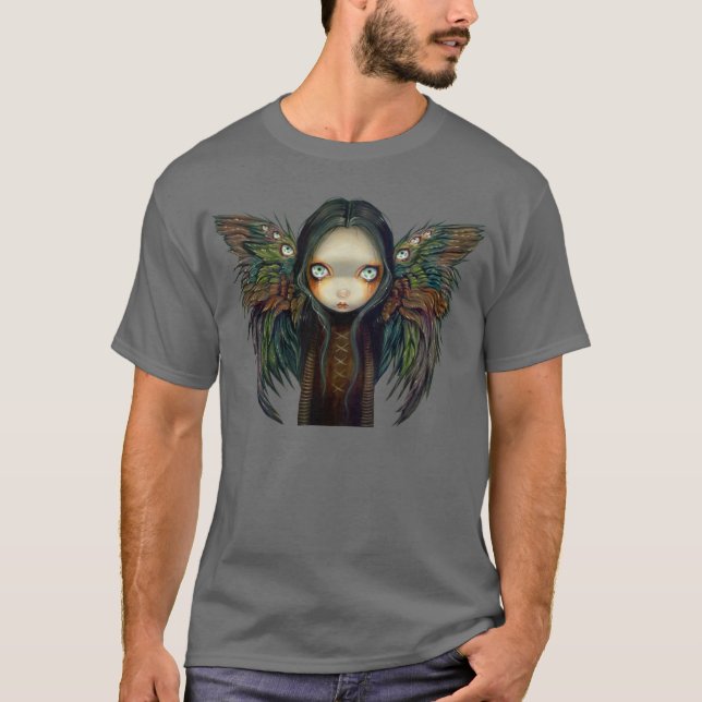 Surrealismo gótico voado do anjo da CAMISA do (Frente)