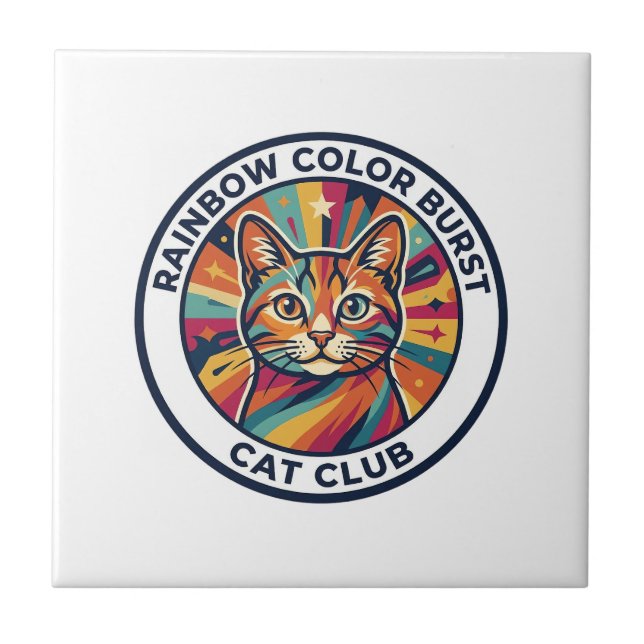 Surto de Cor de Arco-íris Gato Design de Gatinho F (Frente)